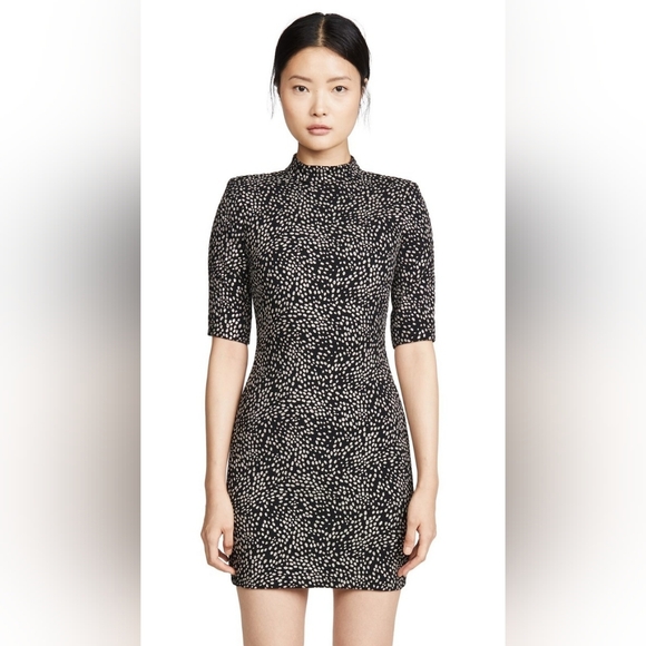 Alice + Olivia Dresses & Skirts - Alice + Olivia Inka Metallic Polka Dot Dress Black Silver Glitter Sz 8 Cocktail